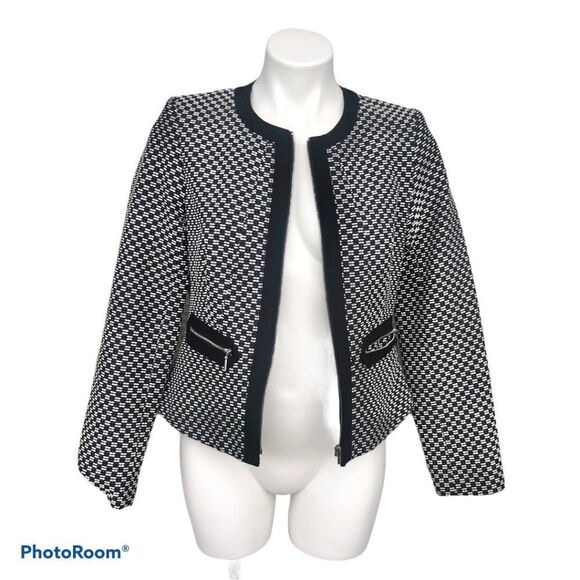 Calvin Klein Tweed Zip Up Jacket Petite Size 8 - Picture 2 of 7